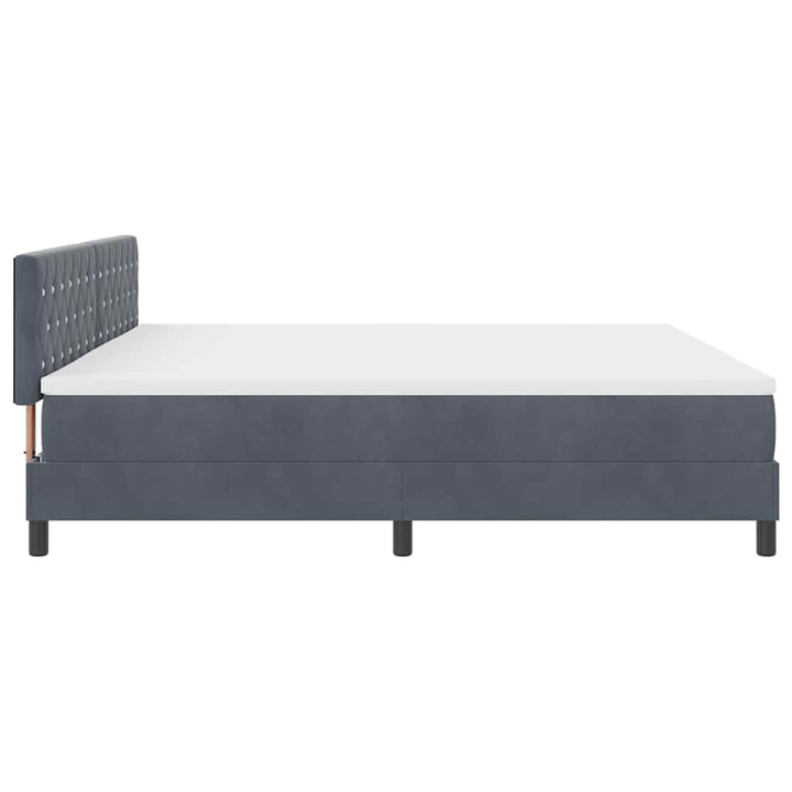 Box spring seng med hovedgærde Mørkegrå 200 x 200 cm Fløjl