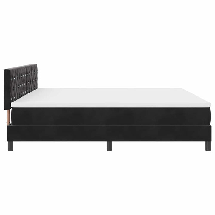 Box spring seng med hovedgærde Sort 200 x 200 cm Fløjl