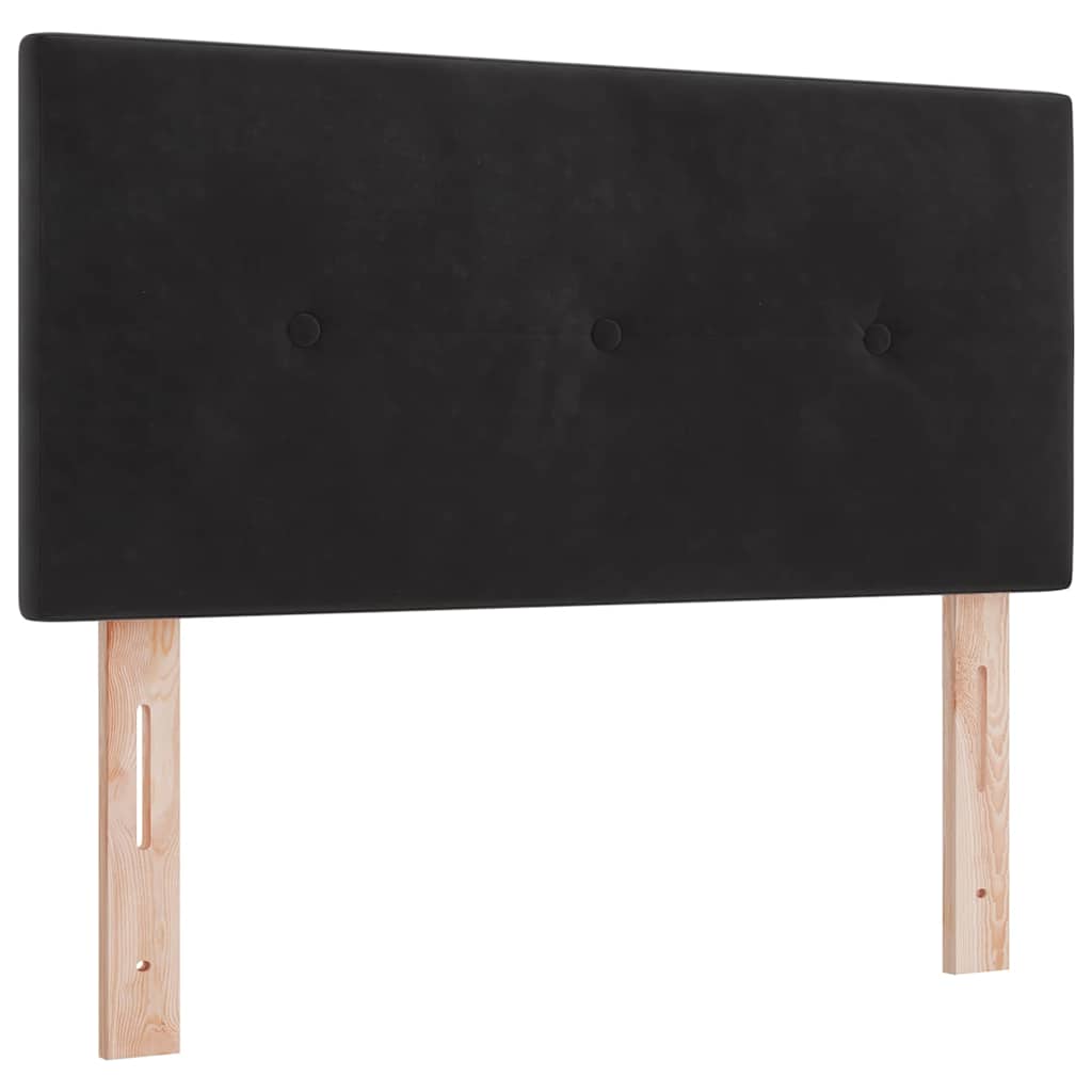 Box spring seng med hovedgærde Sort 100 x 200 cm Fløjl