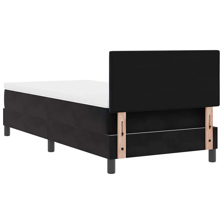 Box spring seng med hovedgærde Sort 100 x 200 cm Fløjl