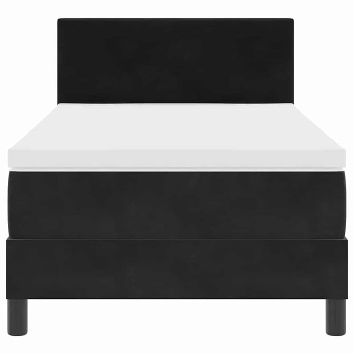Box spring seng med hovedgærde Sort 100 x 200 cm Fløjl
