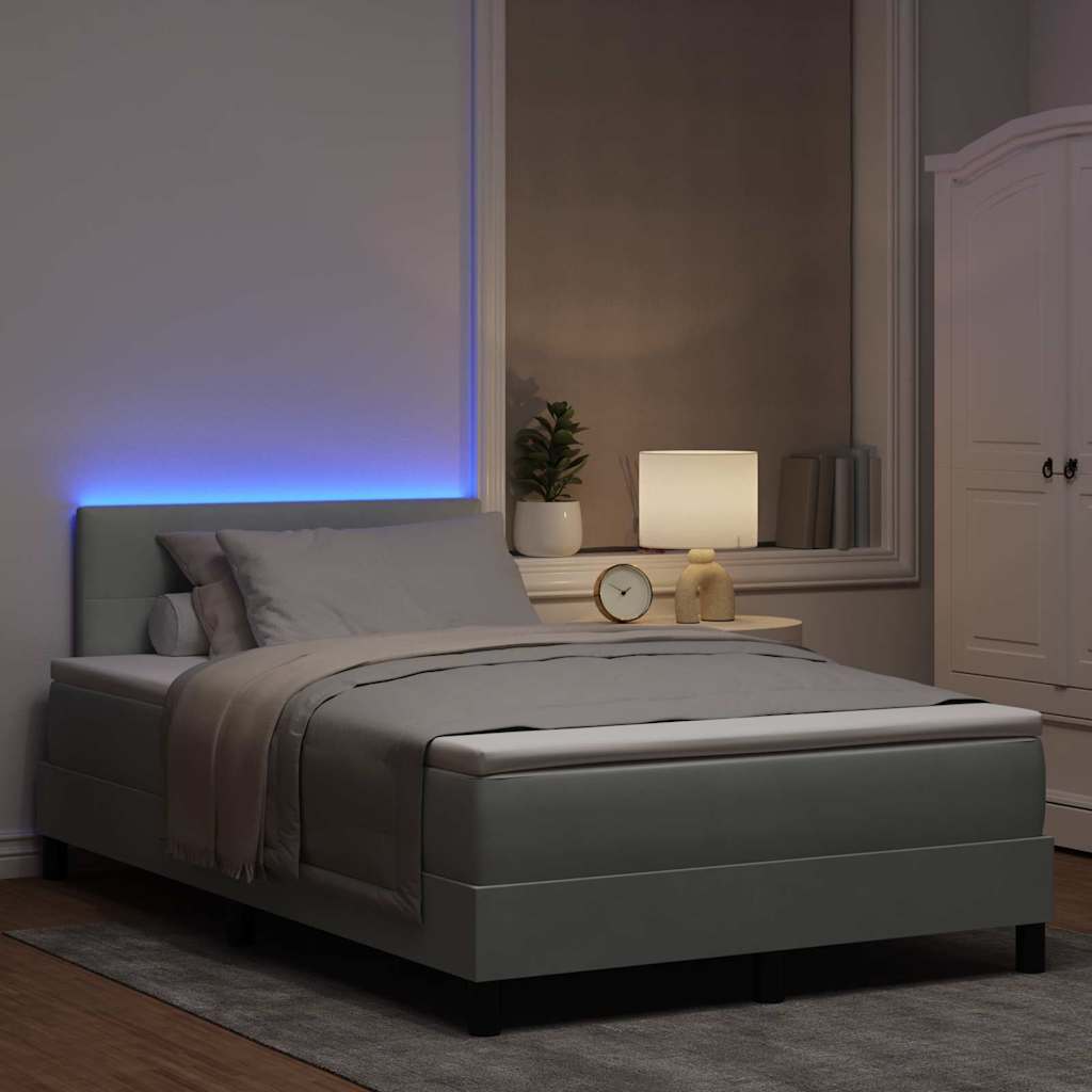 Box spring seng med hovedgærde Lysegrå 120 x 190 cm Fløjl