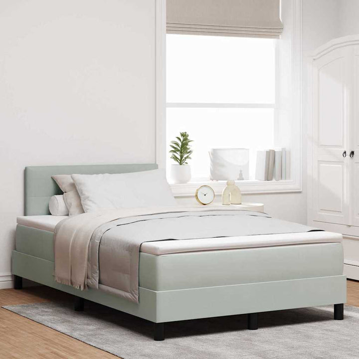 Box spring seng med hovedgærde Lysegrå 120 x 190 cm Fløjl