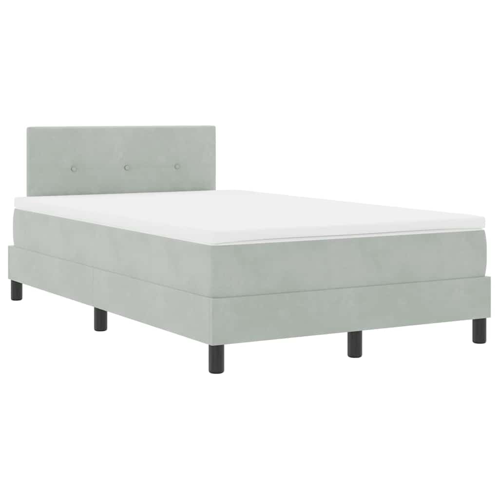 Box spring seng med hovedgærde Lysegrå 120 x 190 cm Fløjl