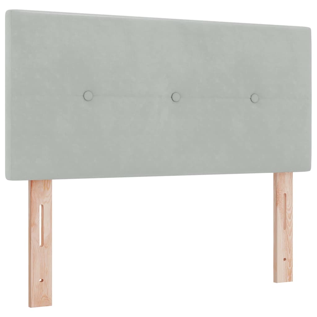 Box spring seng med hovedgærde Lysegrå 120 x 190 cm Fløjl