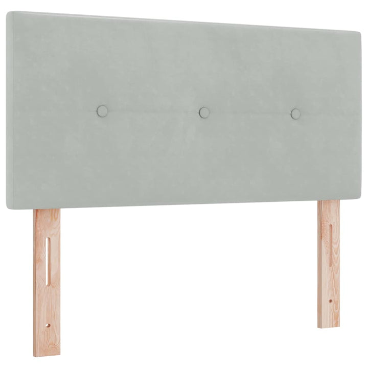 Box spring seng med hovedgærde Lysegrå 120 x 190 cm Fløjl