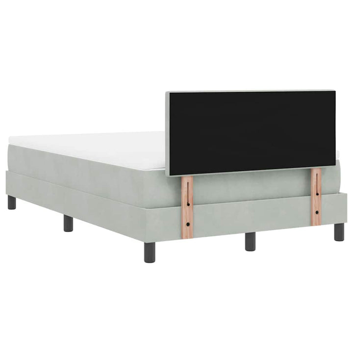 Box spring seng med hovedgærde Lysegrå 120 x 190 cm Fløjl
