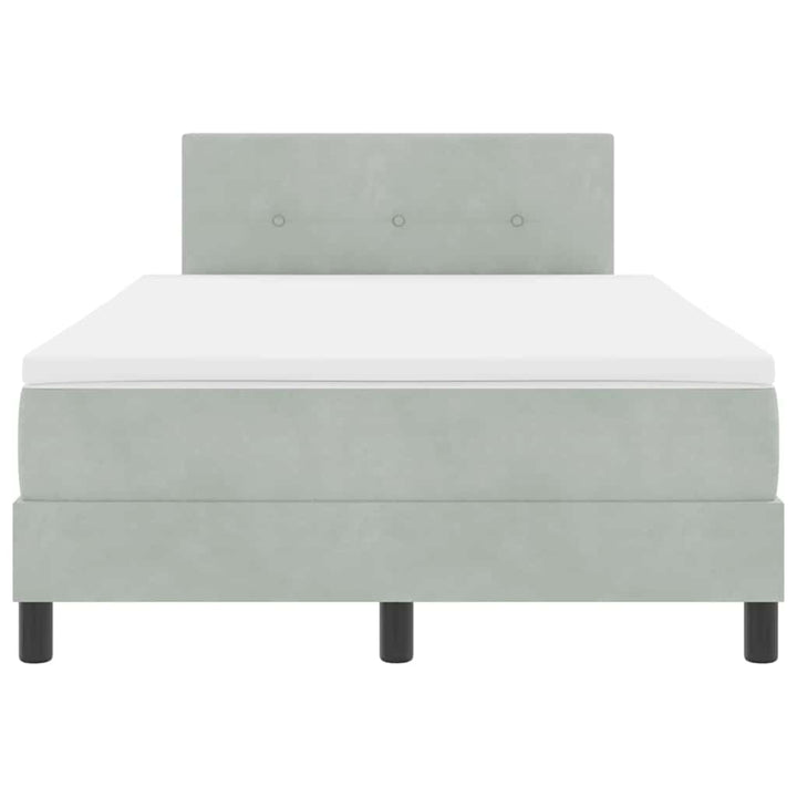 Box spring seng med hovedgærde Lysegrå 120 x 190 cm Fløjl