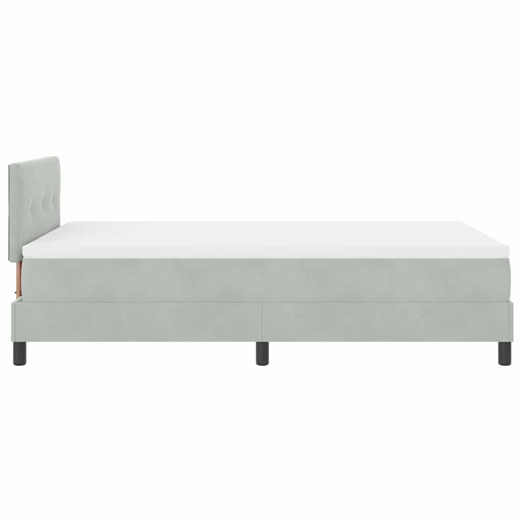 Box spring seng med hovedgærde Lysegrå 120 x 190 cm Fløjl