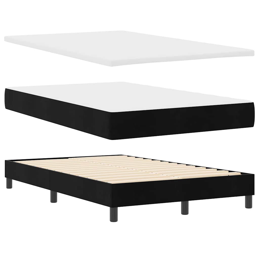 Box spring seng med hovedgærde Sort 120 x 190 cm Fløjl