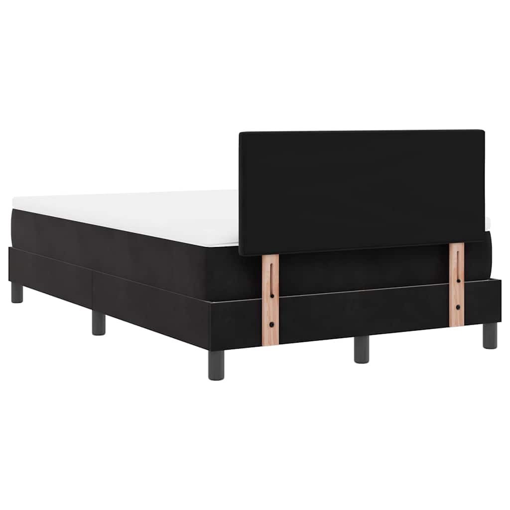 Box spring seng med hovedgærde Sort 120 x 190 cm Fløjl