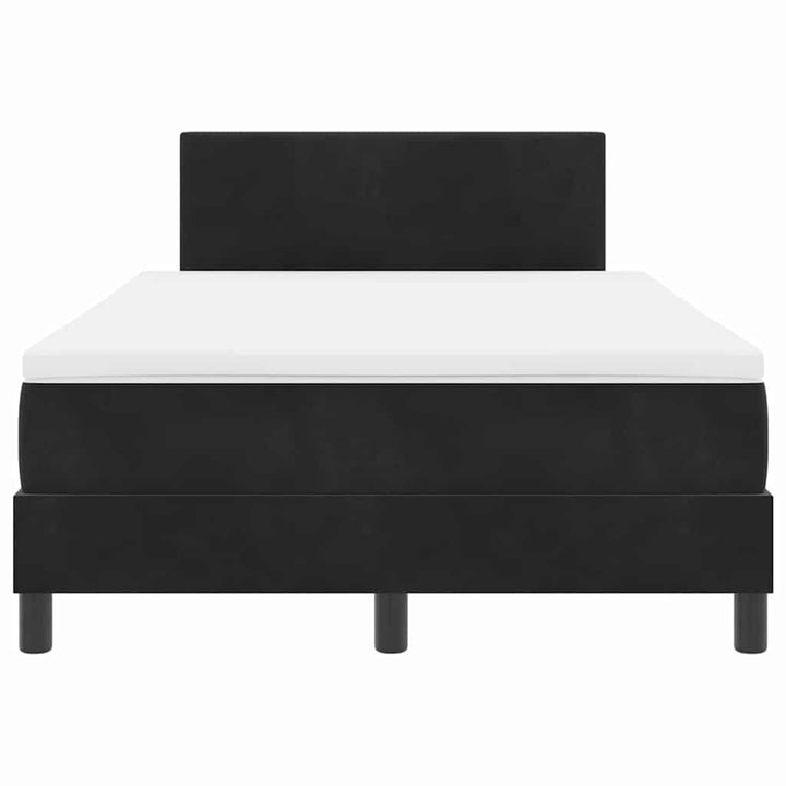 Box spring seng med hovedgærde Sort 120 x 190 cm Fløjl
