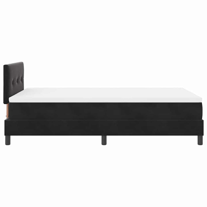 Box spring seng med hovedgærde Sort 120 x 190 cm Fløjl