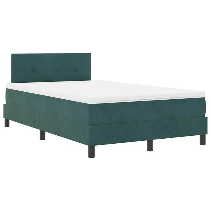 Box spring seng med hovedgærde Mørkegrøn 120 x 190 cm Fløjl