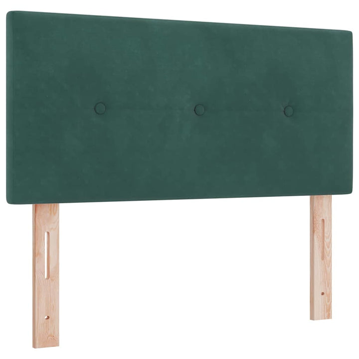 Box spring seng med hovedgærde Mørkegrøn 120 x 190 cm Fløjl