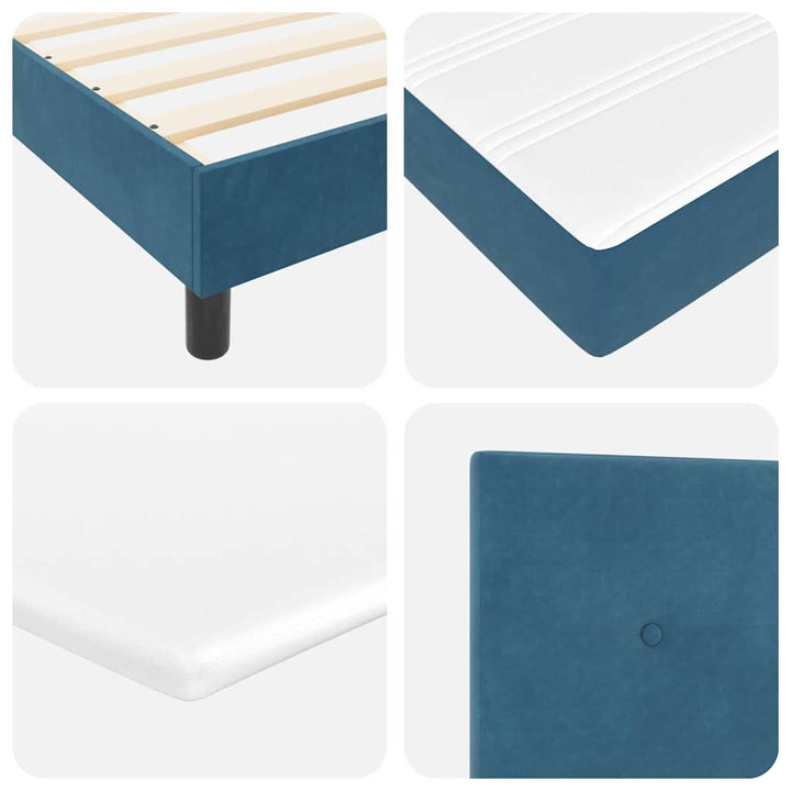 Box spring seng med hovedgærde Blå 120 x 190 cm Fløjl
