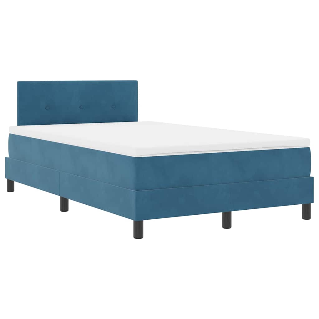 Box spring seng med hovedgærde Blå 120 x 190 cm Fløjl