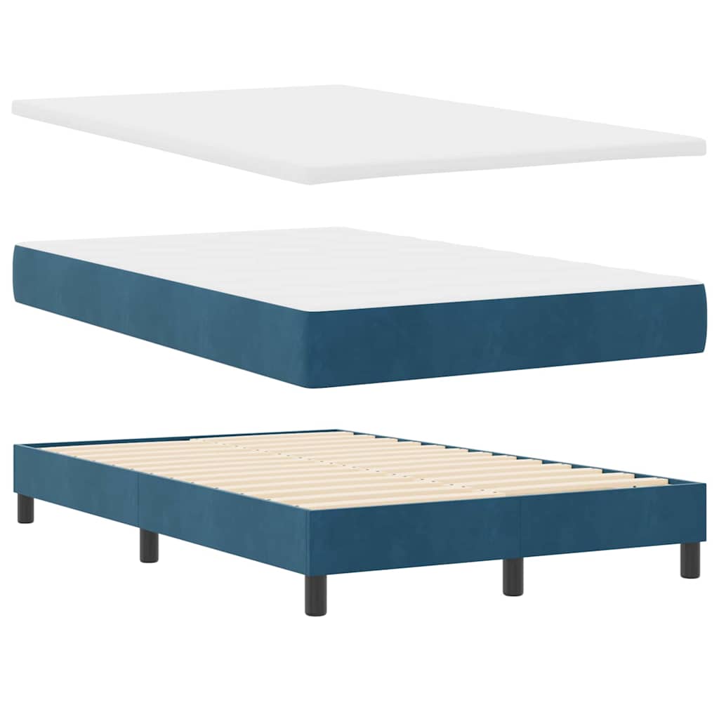 Box spring seng med hovedgærde Blå 120 x 190 cm Fløjl