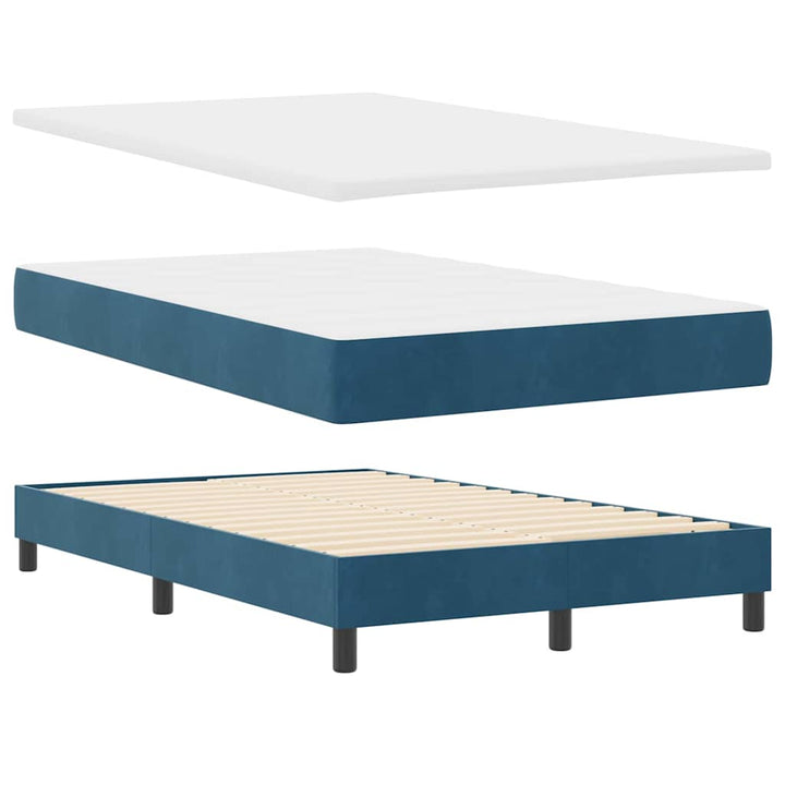 Box spring seng med hovedgærde Blå 120 x 190 cm Fløjl