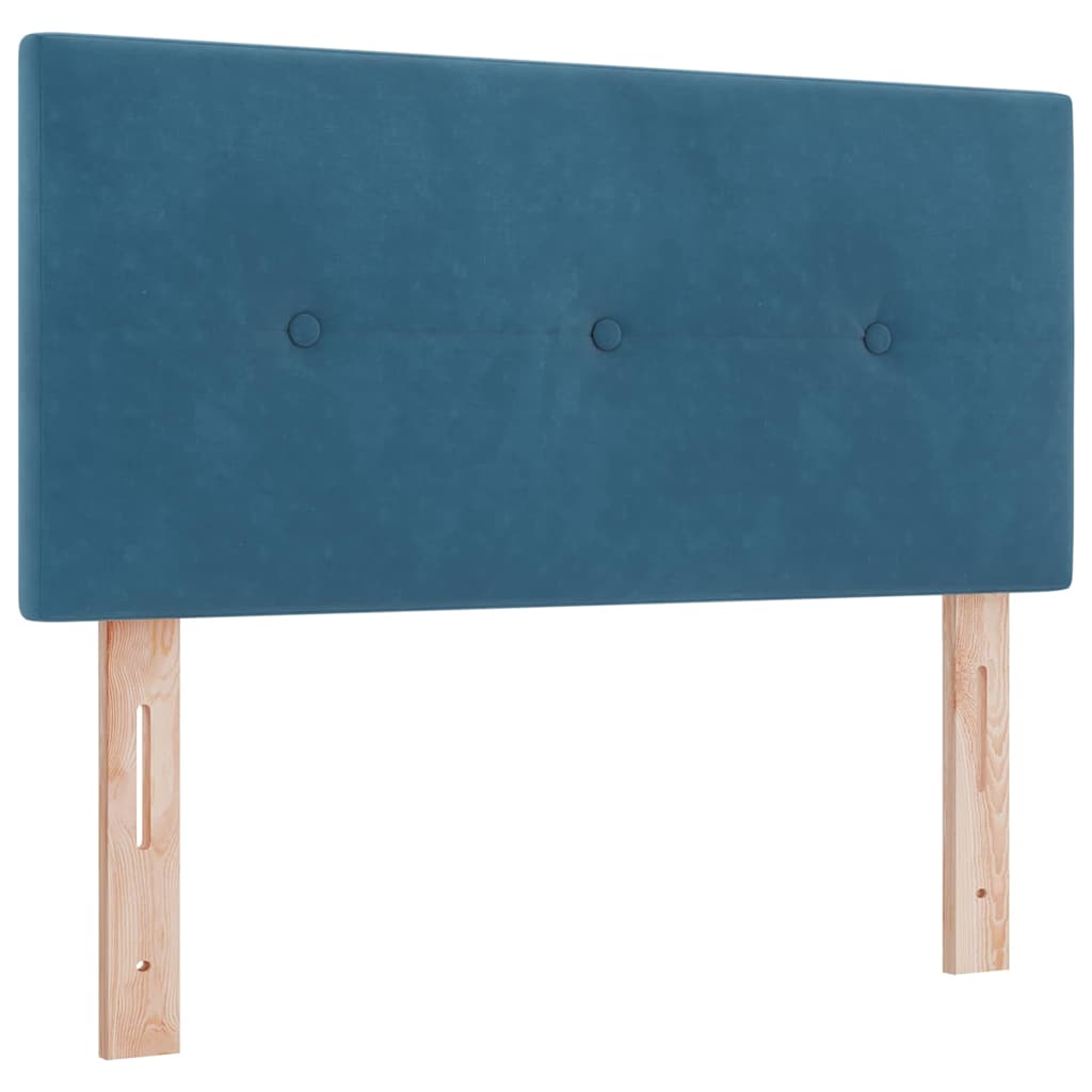 Box spring seng med hovedgærde Blå 120 x 190 cm Fløjl