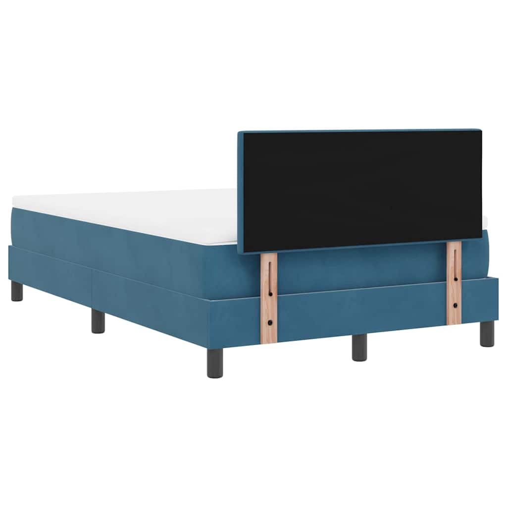 Box spring seng med hovedgærde Blå 120 x 190 cm Fløjl