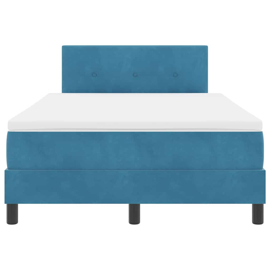 Box spring seng med hovedgærde Blå 120 x 190 cm Fløjl