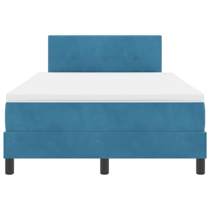 Box spring seng med hovedgærde Blå 120 x 190 cm Fløjl