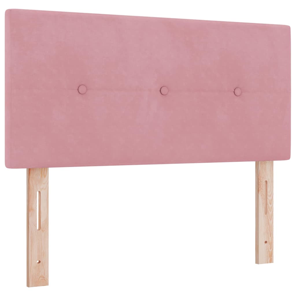 Box spring seng med hovedgærde Lyserød 120 x 190 cm Fløjl