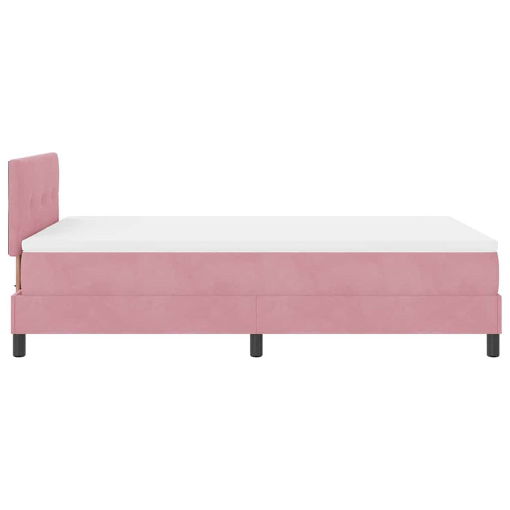 Box spring seng med hovedgærde Lyserød 120 x 190 cm Fløjl