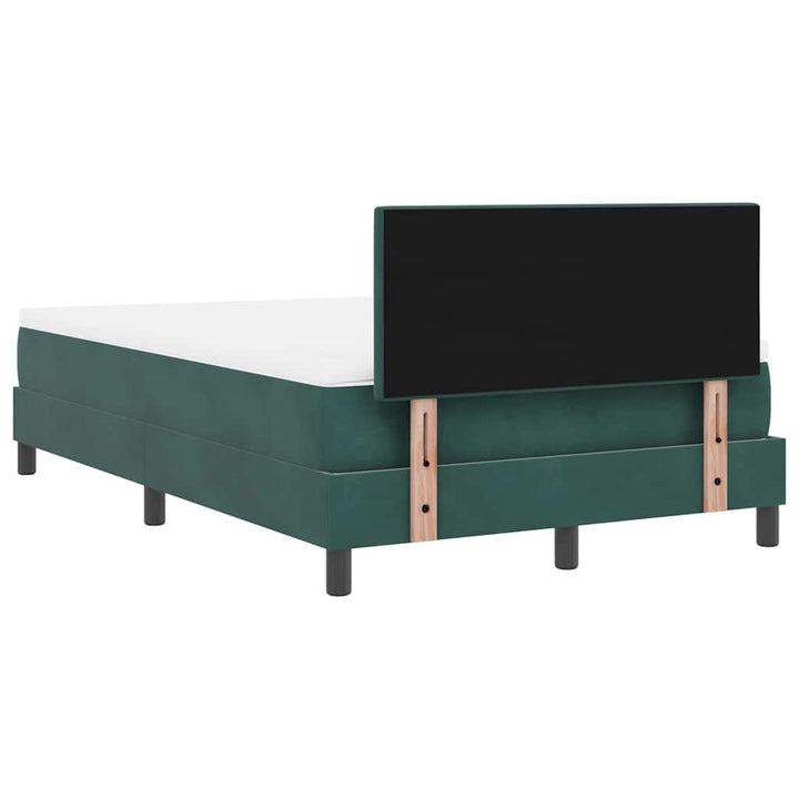 Box spring seng med hovedgærde Mørkegrøn 120 x 200 cm Fløjl