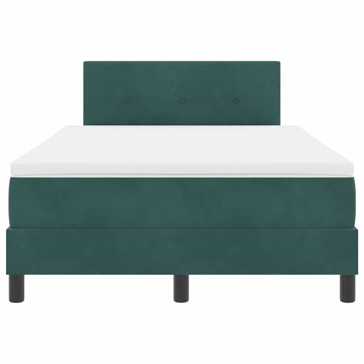 Box spring seng med hovedgærde Mørkegrøn 120 x 200 cm Fløjl