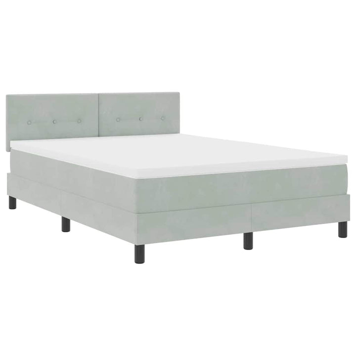 Box spring seng med hovedgærde Lysegrå 160 x 200 cm Fløjl