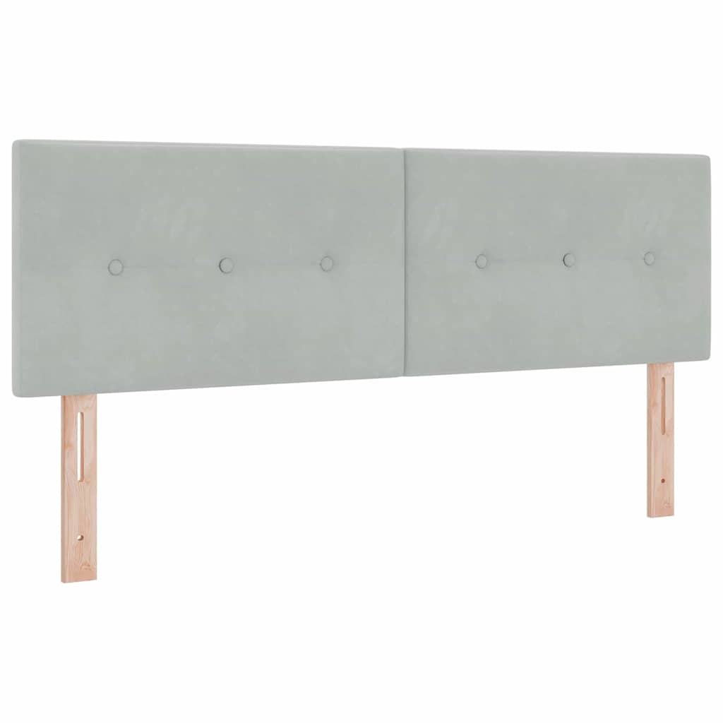 Box spring seng med hovedgærde Lysegrå 160 x 200 cm Fløjl
