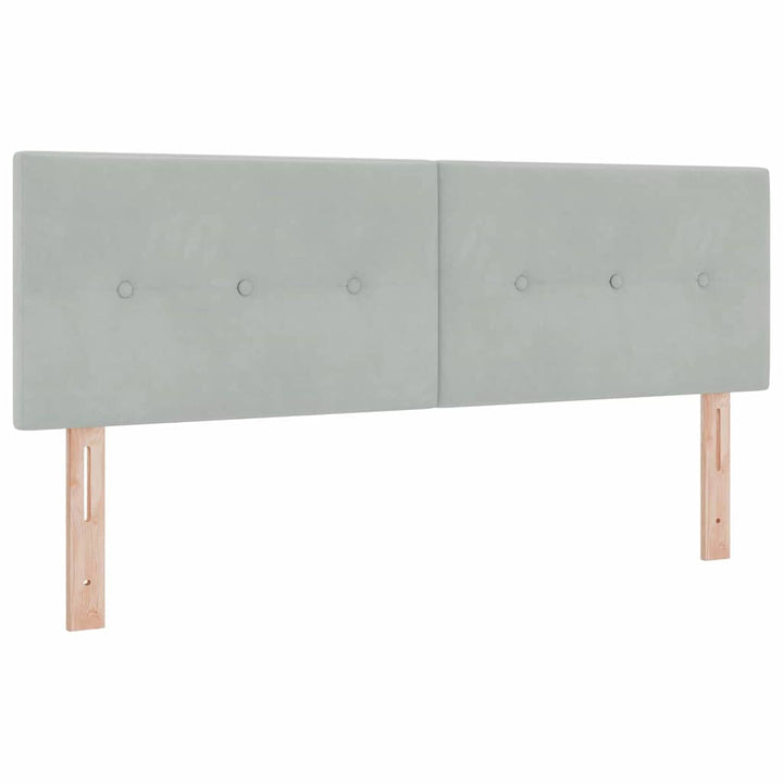 Box spring seng med hovedgærde Lysegrå 160 x 200 cm Fløjl