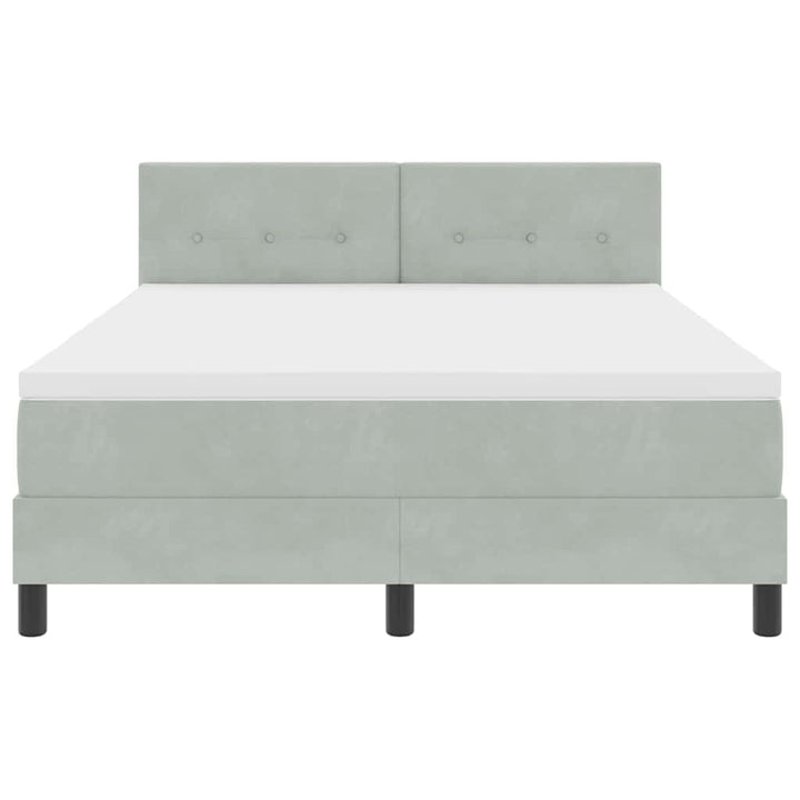 Box spring seng med hovedgærde Lysegrå 160 x 200 cm Fløjl