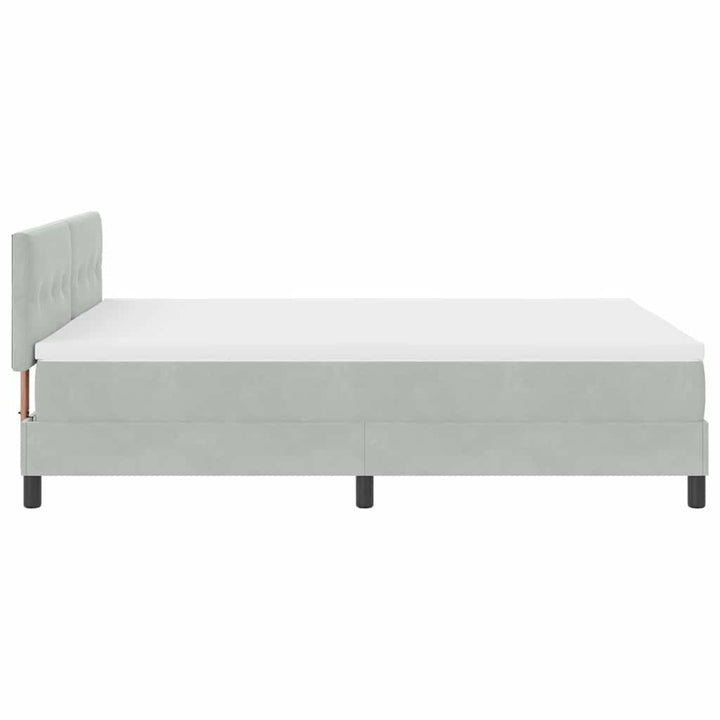 Box spring seng med hovedgærde Lysegrå 160 x 200 cm Fløjl
