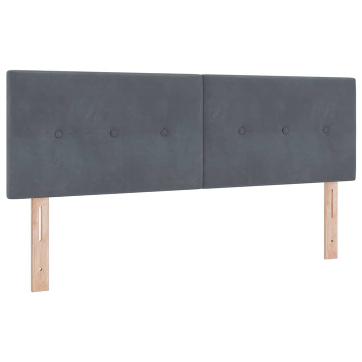 Box spring seng med hovedgærde Mørkegrå 160 x 200 cm Fløjl