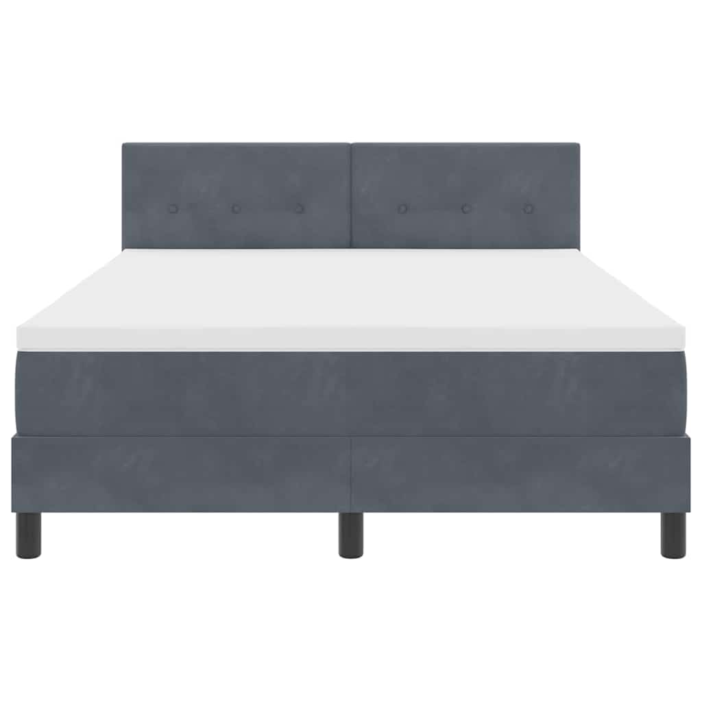 Box spring seng med hovedgærde Mørkegrå 160 x 200 cm Fløjl