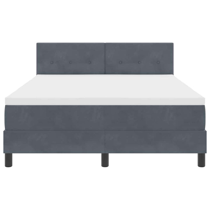 Box spring seng med hovedgærde Mørkegrå 160 x 200 cm Fløjl