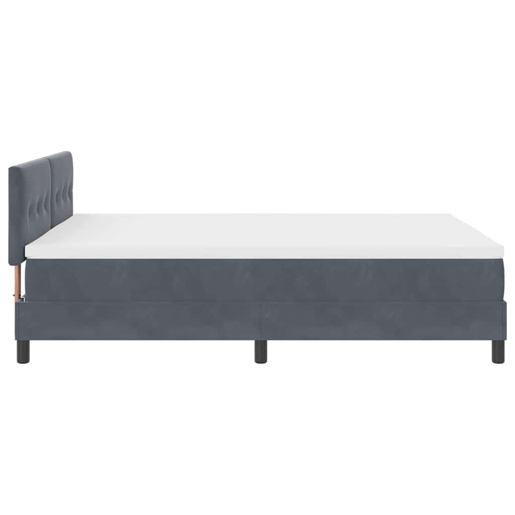 Box spring seng med hovedgærde Mørkegrå 160 x 200 cm Fløjl