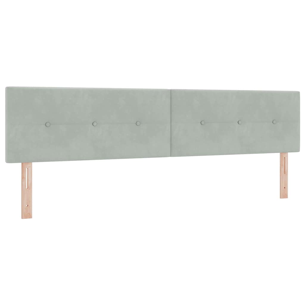 Box spring seng med hovedgærde Lysegrå 200 x 200 cm Fløjl
