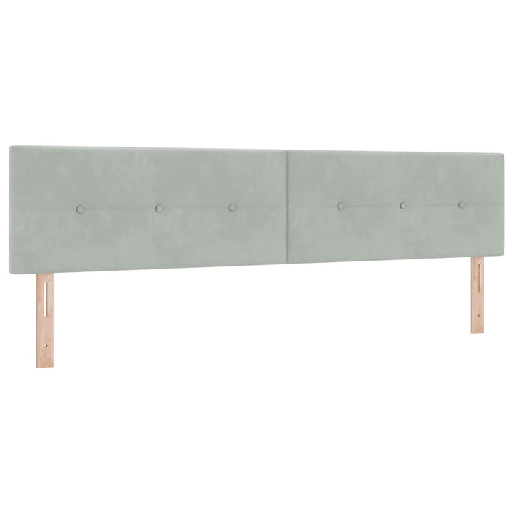 Box spring seng med hovedgærde Lysegrå 200 x 200 cm Fløjl