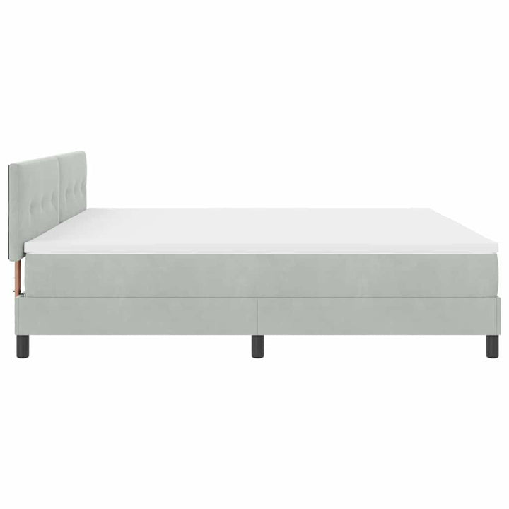 Box spring seng med hovedgærde Lysegrå 200 x 200 cm Fløjl