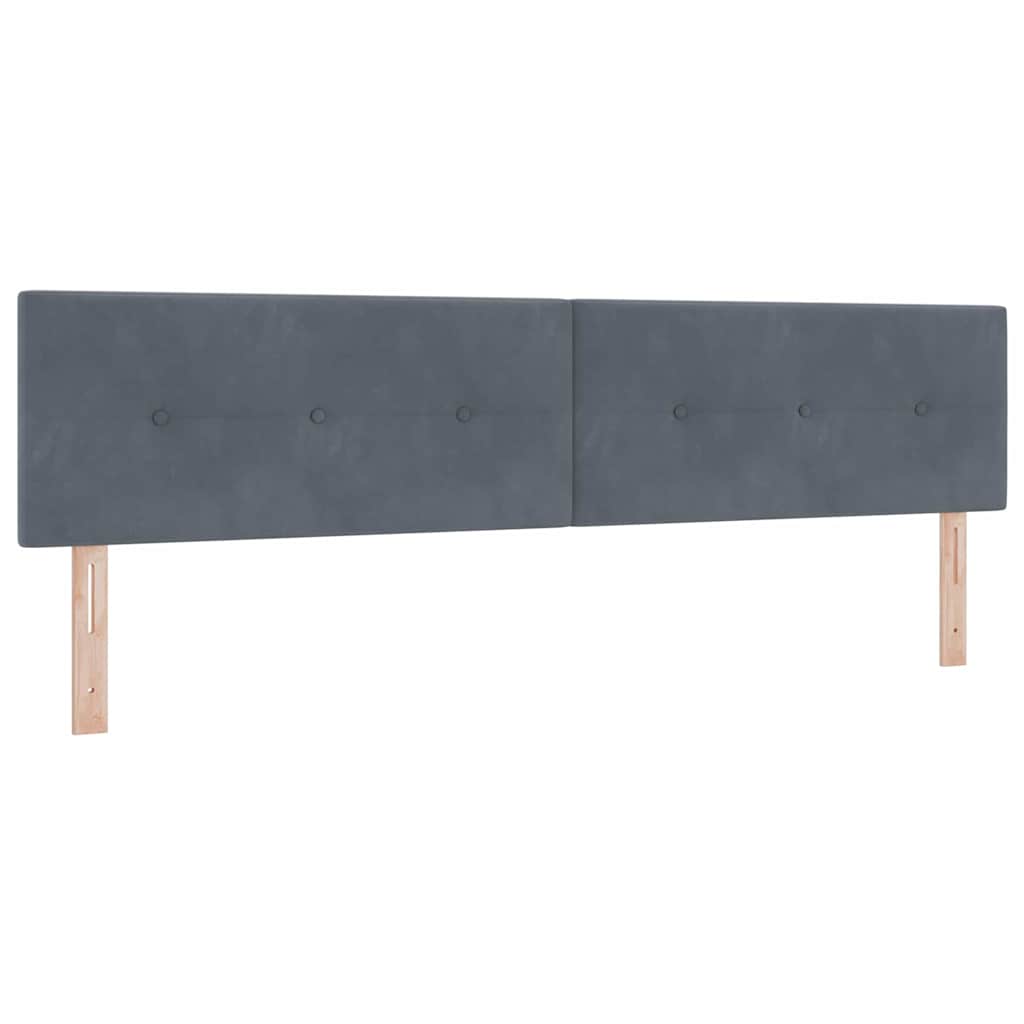 Box spring seng med hovedgærde Mørkegrå 200 x 200 cm Fløjl