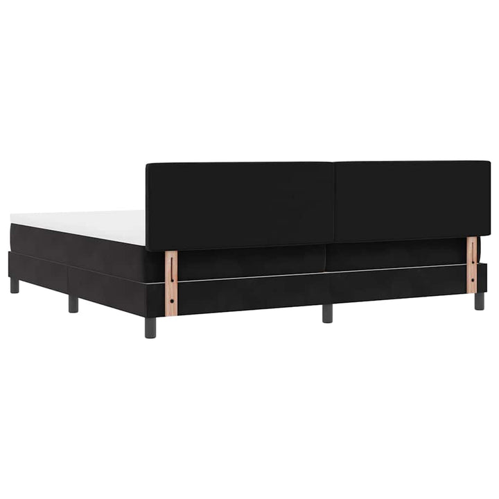 Box spring seng med hovedgærde Sort 200 x 200 cm Fløjl