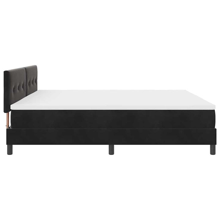 Box spring seng med hovedgærde Sort 200 x 200 cm Fløjl