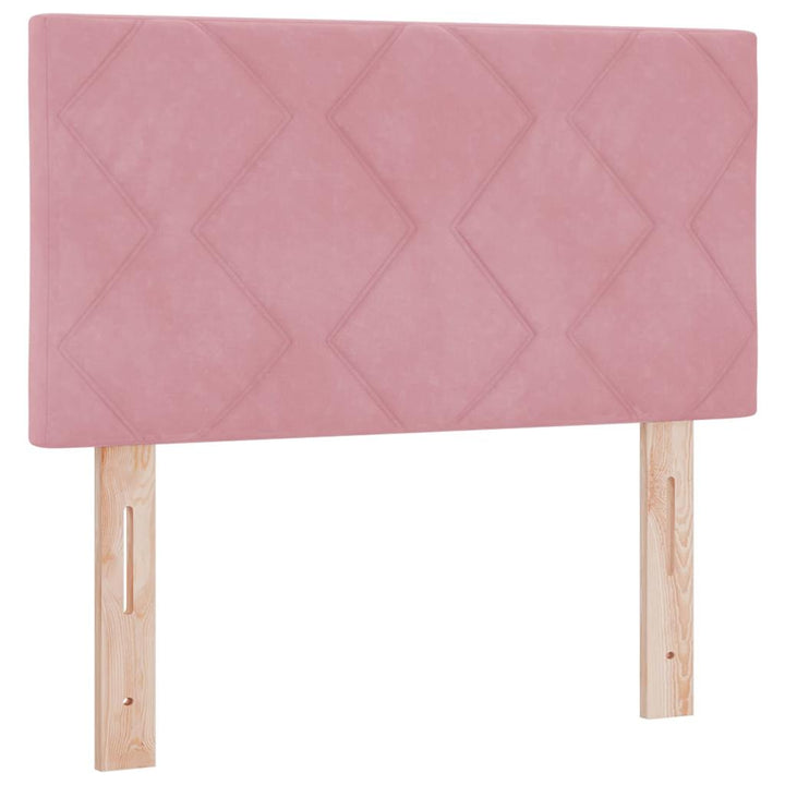 Box spring seng med hovedgærde Lyserød 80 x 200 cm Fløjl