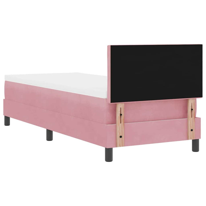 Box spring seng med hovedgærde Lyserød 80 x 200 cm Fløjl