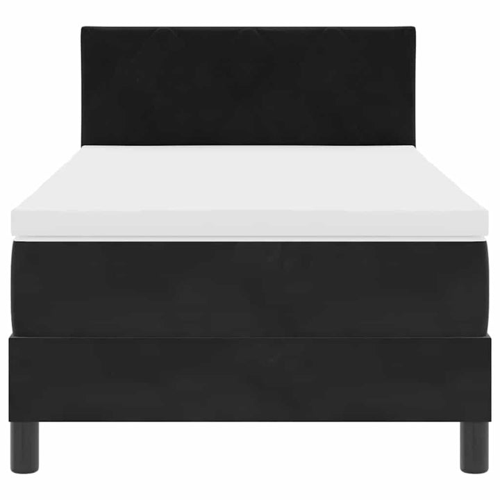 Box spring seng med hovedgærde Sort 90 x 190 cm Fløjl