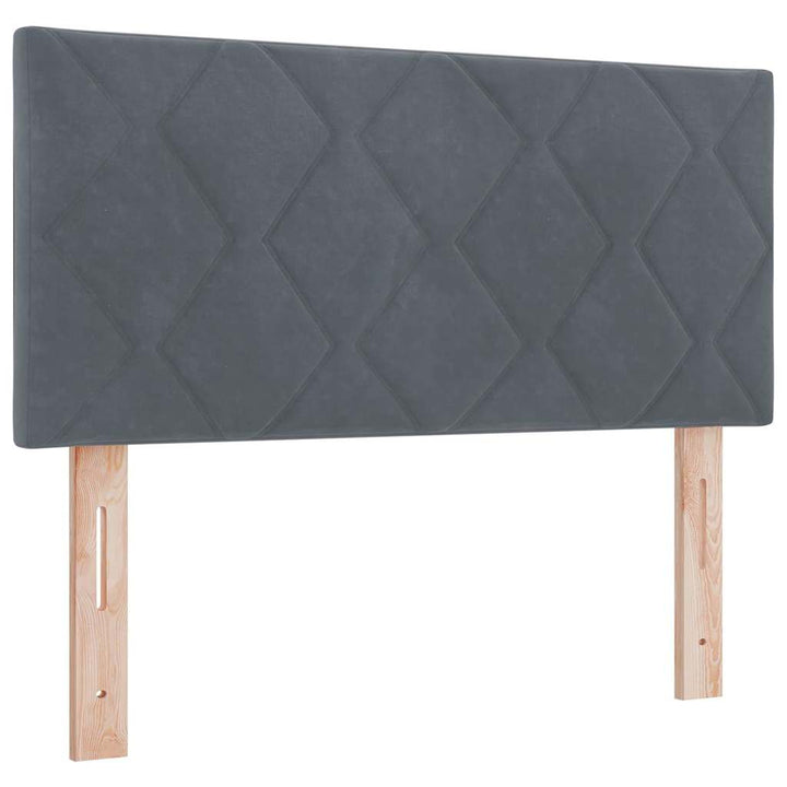 Box spring seng med hovedgærde Mørkegrå 90 x 200 cm Fløjl